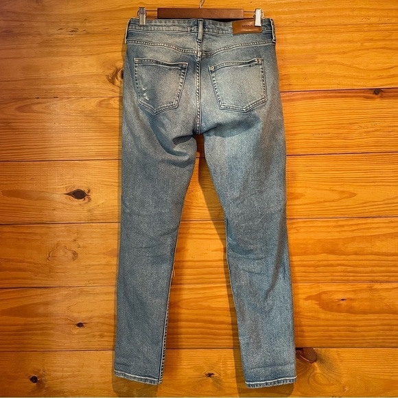 H&M &Denim Girlfriend Fit High Rise Straight Leg Distressed Denim Jeans 28 - Picture 2 of 10